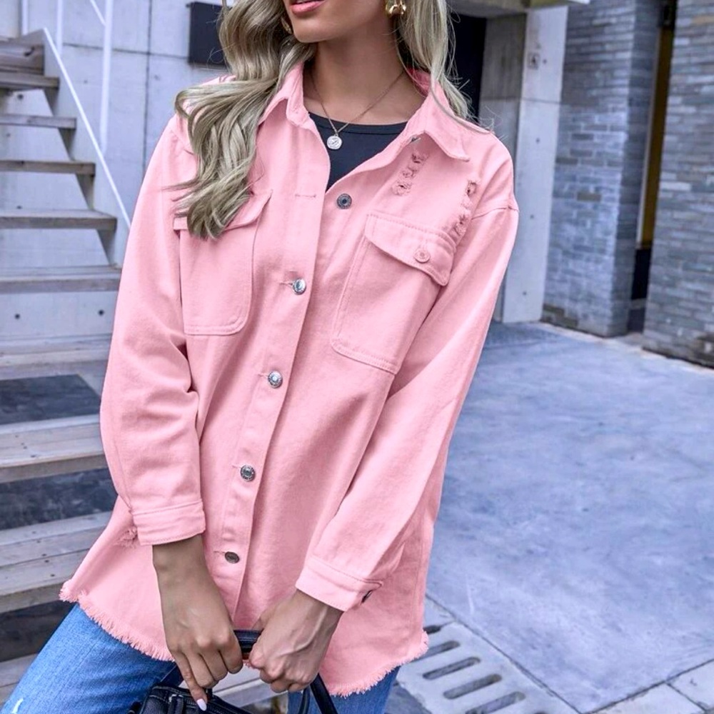 Baby Pink Oversized Denim (Jean) Jacket